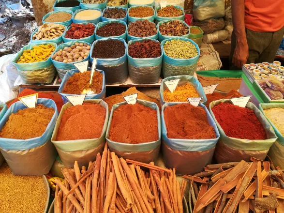 Mercado de especias, India